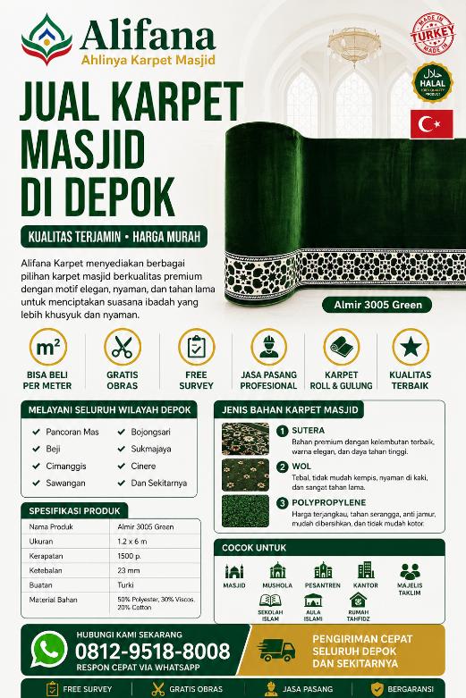 0812-9518-8008 Toko Jual Karpet Masjid Depok Murah 2 Jual Karpet Masjid di Depok id