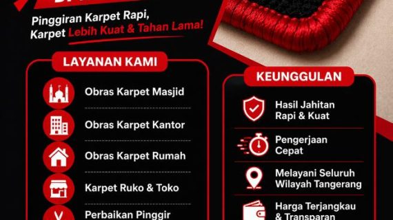 Jasa Obras Karpet di Tangerang – Pinggiran Karpet Rapi, Nggak Mudah Rusak!<span class="rating-result after_title mr-filter rating-result-1463">			<span class="no-rating-results-text">No ratings yet.</span>		</span>