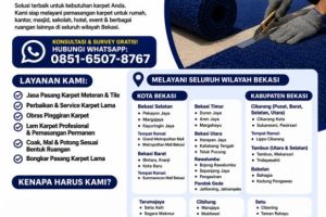 Jasa Pemasangan Karpet di Bekasi – Rapi, Cepat & Bergaransi