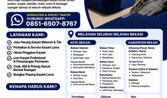 Jasa Pemasangan Karpet di Bekasi – Rapi, Cepat & Bergaransi<span class="rating-result after_title mr-filter rating-result-1442">			<span class="no-rating-results-text">No ratings yet.</span>		</span>