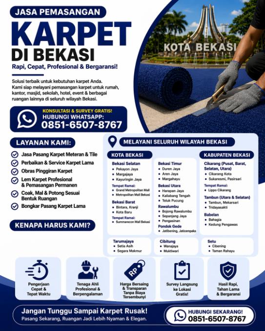 jasa pemasangan karpet bekasi id