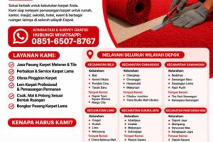 Jasa Pemasangan Karpet di Depok – Rapi, Cepat & Bergaransi
