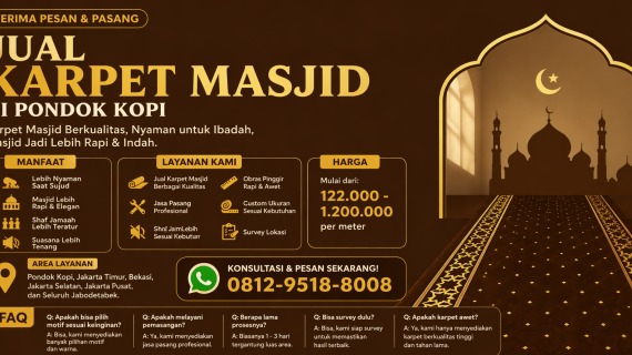 Jual Karpet Masjid di Pondok Kopi<span class="rating-result after_title mr-filter rating-result-1496">			<span class="no-rating-results-text">No ratings yet.</span>		</span>