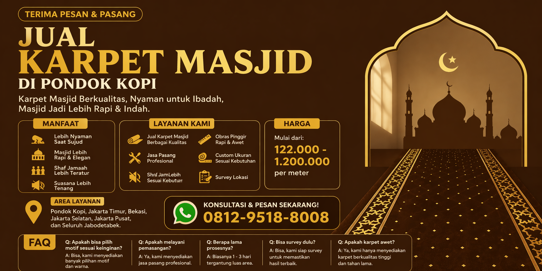 jual karpet masjid di pondok kopi id