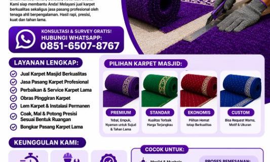 Tukang Karpet Terdekat – Jual Karpet Masjid & Jasa Pasang Profesional<span class="rating-result after_title mr-filter rating-result-1445">			<span class="no-rating-results-text">No ratings yet.</span>		</span>