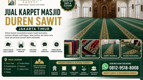Jual Karpet Masjid Duren Sawit Jakarta Timur | Alifana Karpet Profesional & Amanah<span class="rating-result after_title mr-filter rating-result-1667">			<span class="no-rating-results-text">No ratings yet.</span>		</span>