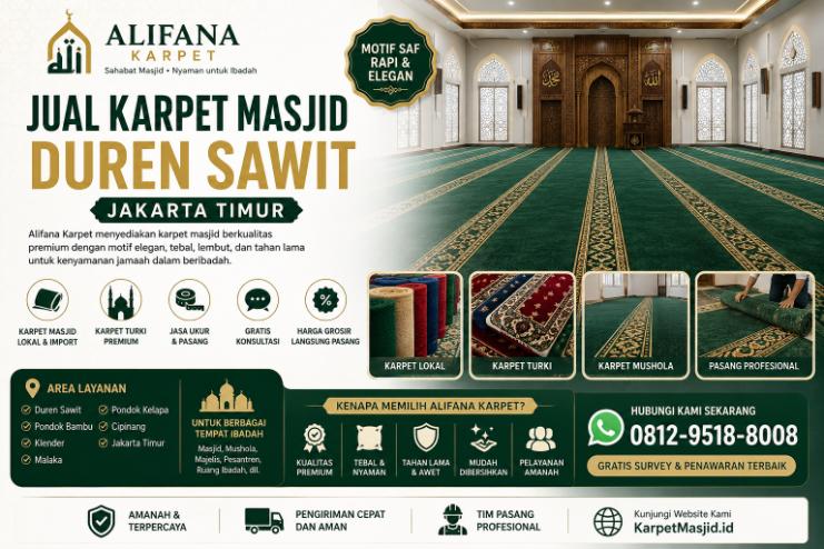 Jual Karpet Masjid Duren Sawit Jakarta Timur | Alifana Karpet Profesional & Amanah 2 Jual Karpet Masjid Duren Sawit id