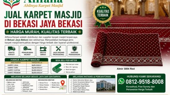 Jual Karpet Masjid di Bekasi Jaya Bekasi | Alifana Karpet Harga Murah, Kualitas Terbaik