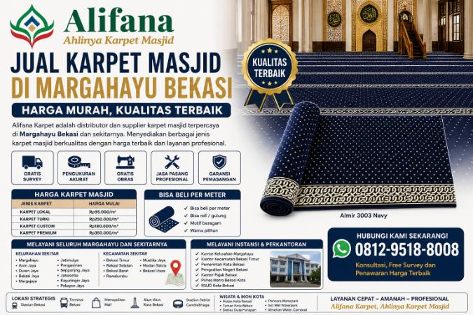Jual Karpet Masjid di Margahayu Bekasi | Alifana Karpet Harga Murah, Kualitas Terbaik 2 Jual Karpet Masjid Margahayu id