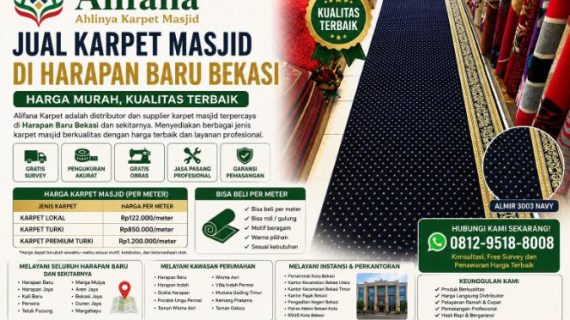 Jual Karpet Masjid di Harapan Baru Bekasi | Alifana Karpet Harga Murah, Kualitas Terbaik