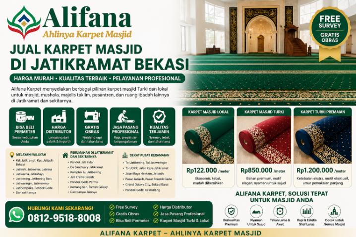 Jual Karpet Masjid di Jatikramat Bekasi – Alifana Karpet | Harga Murah, Bisa Beli Permeter, Free Survey & Gratis Obras 2 Jual Karpet Masjid di Jatikramat Bekasi id