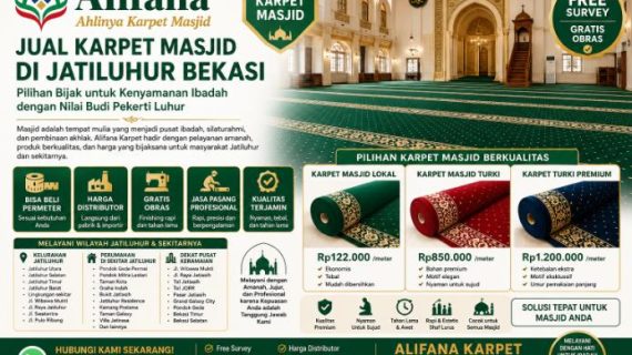 Jual Karpet Masjid di Jatiluhur Bekasi – Alifana Karpet, Pilihan Bijak untuk Kenyamanan Ibadah