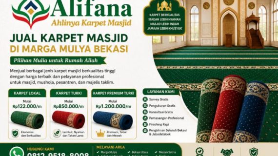 Jual Karpet Masjid di Marga Mulya Bekasi – Pilihan Mulia untuk Rumah Allah Bersama Alifana Karpet