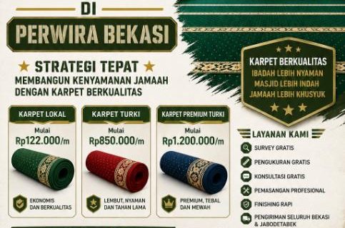 Jual Karpet Masjid di Perwira Bekasi – Strategi Tepat Membangun Kenyamanan Jamaah Bersama Alifana Karpet