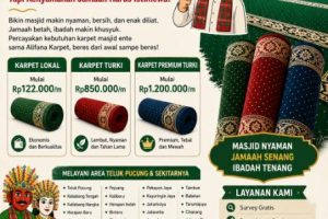 Jual Karpet Masjid di Teluk Pucung Bekasi – Karpet Ente Boleh Biasa, Tapi Kenyamanan Jamaah Harus Istimewa!
